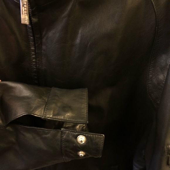 Kenneth Cole Waxy Goat Leather Jacket Sz. Large - Picture 4 of 8